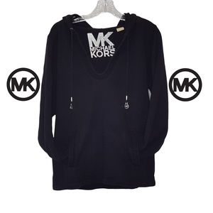 MK | Black V Neck Hoodie Size Medium